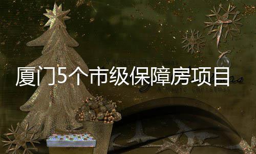 保障建中目在5个 可厦门提供住房万套市级房项超1