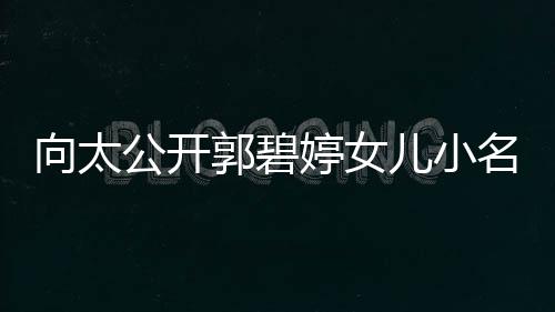 名 买豪公开郭碧向太媳妇婷女宅奖儿小励儿亲证