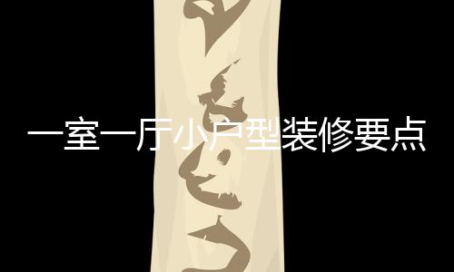 么一室一厅意什小户型装修要小户型装修注点