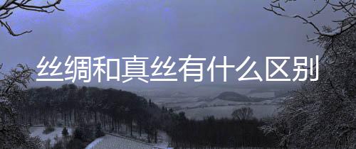 丝绸丝有什么和真区别