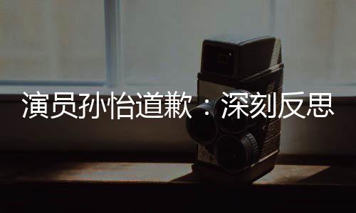 刻反演员道歉杜绝再发孙怡深思 生此类情况