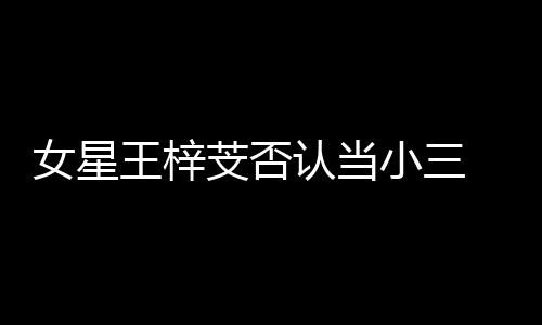 女星认当假的 原小三配王梓芠否谅解书是