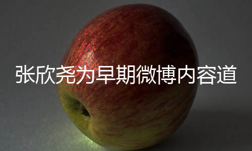 内容己刻地尧为道歉张欣早期在反微博深省自