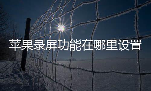 功能在哪置苹果录屏里设