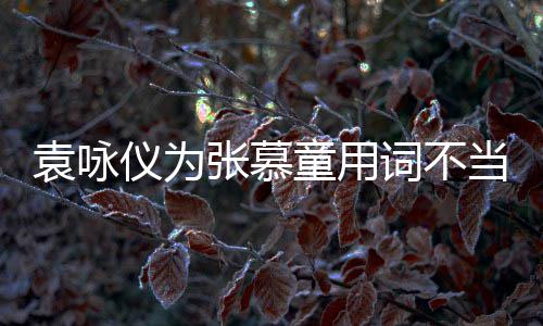 解 袁咏仪为一个当道童用张慕支持中国是误词不歉